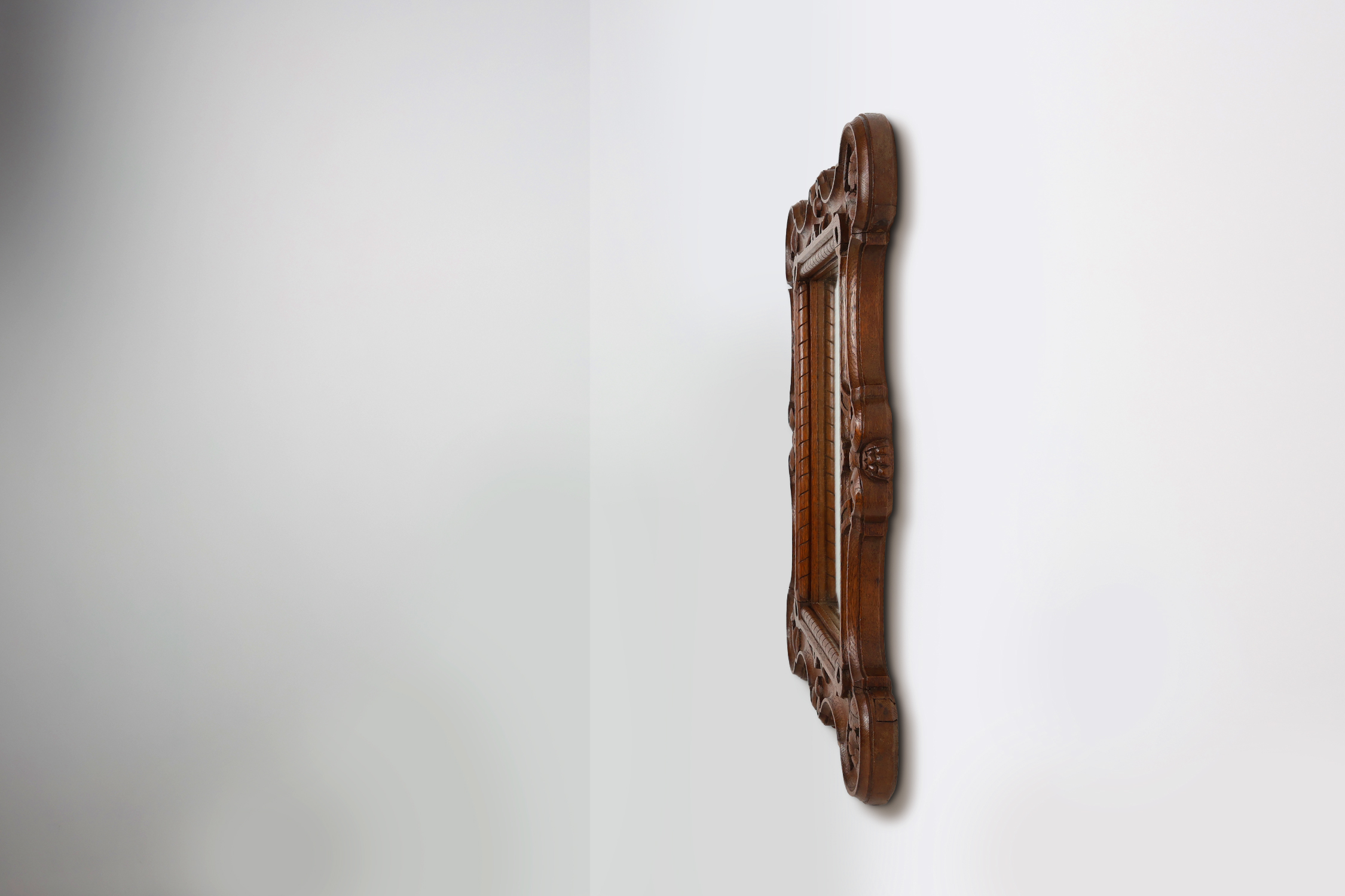 Baroque solid oak carved Wall Mirror, Belgium ca 1900thumbnail